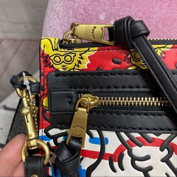 COACH X Disney Mickey X Keith Haring Academy Pouch *Rare Limited Edition nwt - Picture 6 of 13